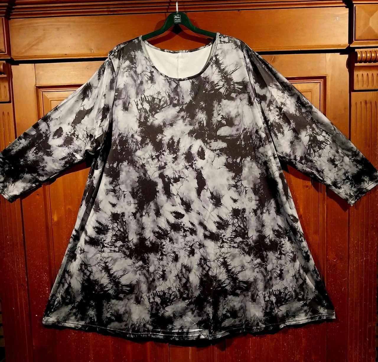 mooie tie dye jurk zwart grijs 54-56